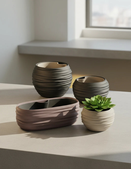 Japandi Wabi-Sabi – kvetináč so zavlažovaním