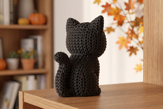 Pletená figúrka Black Cat Halloween