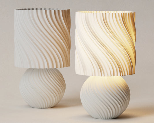 STONED Lamp – vlnitá Japandi stolová lampa