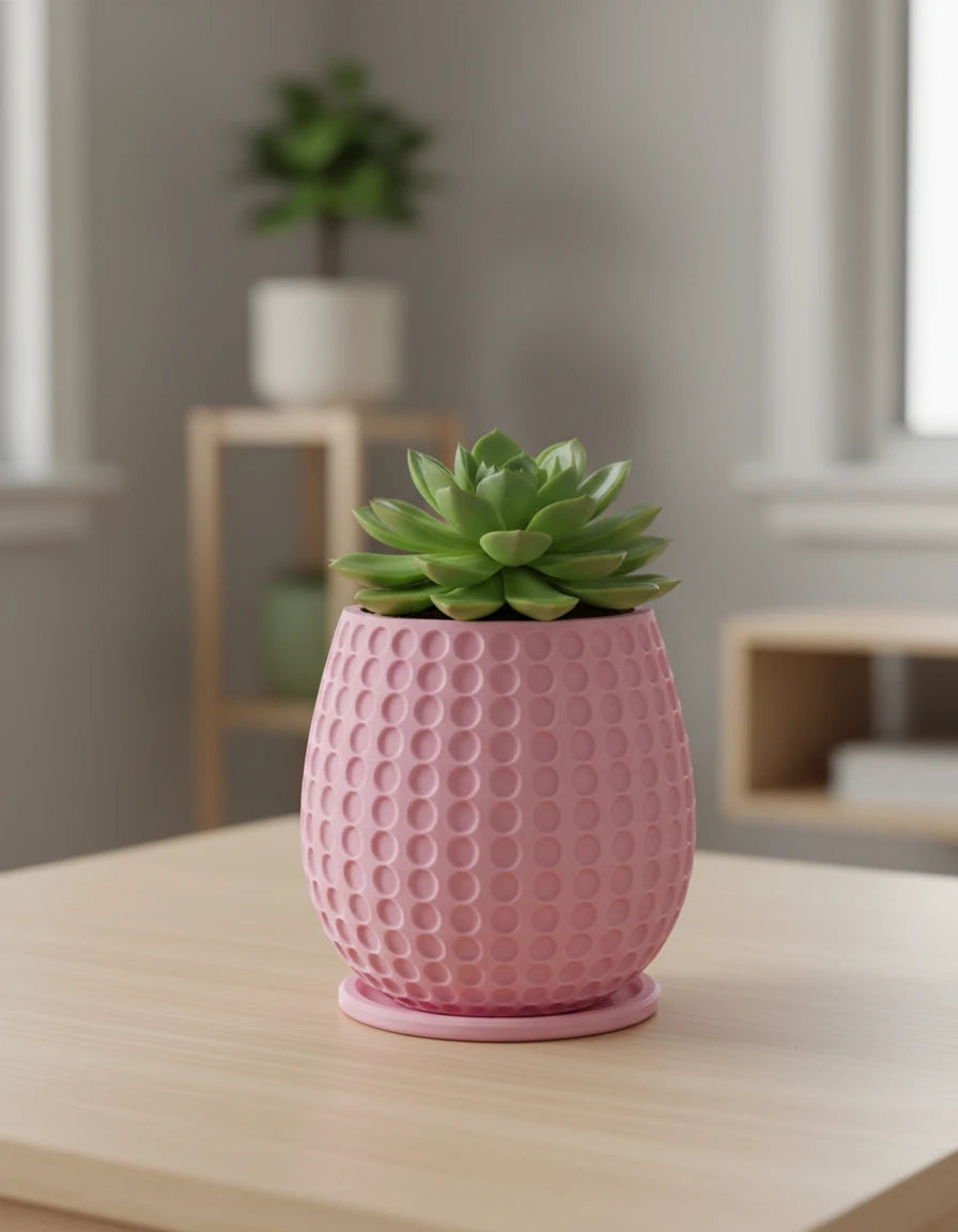 planter - concave circles