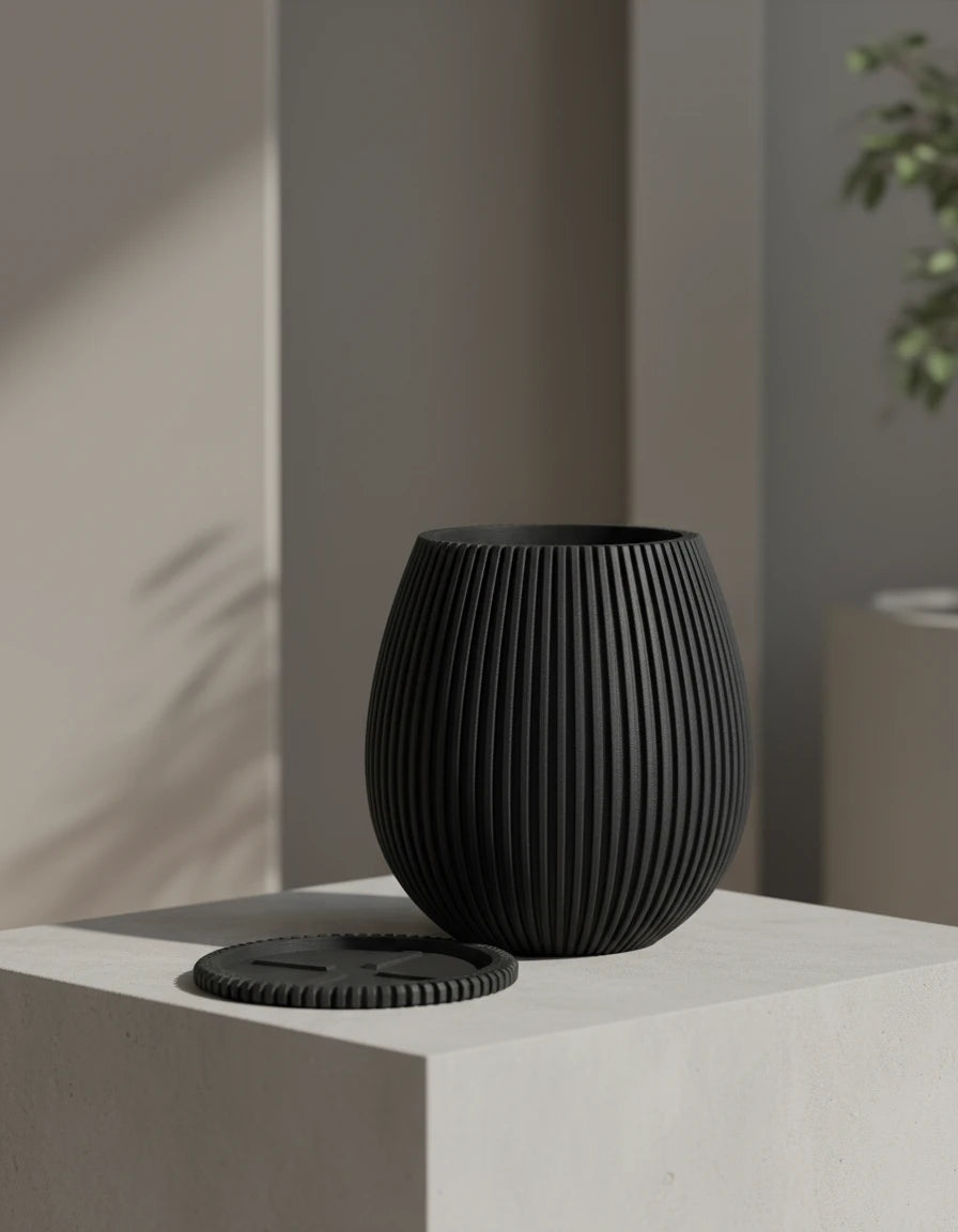planter with vertical pattern