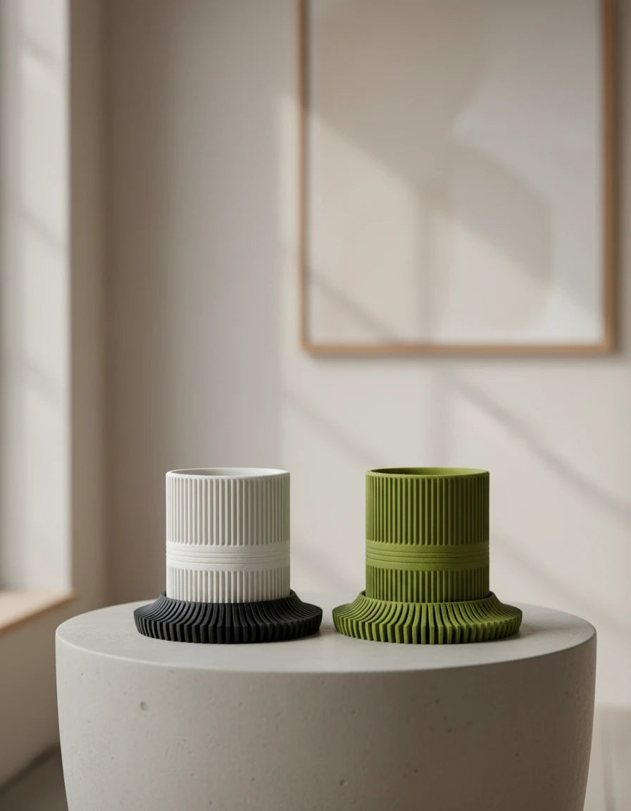 planter pot · ribbed plate