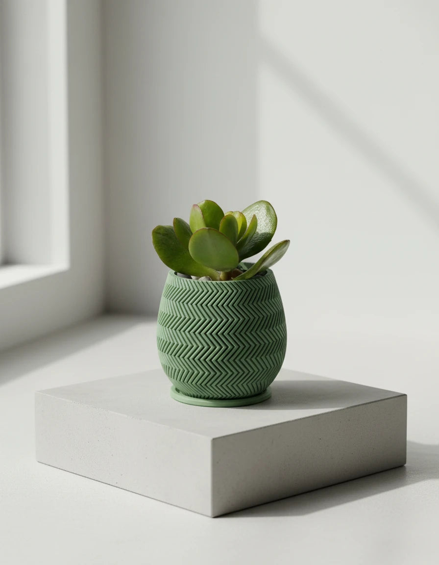 planter with zigzag pattern