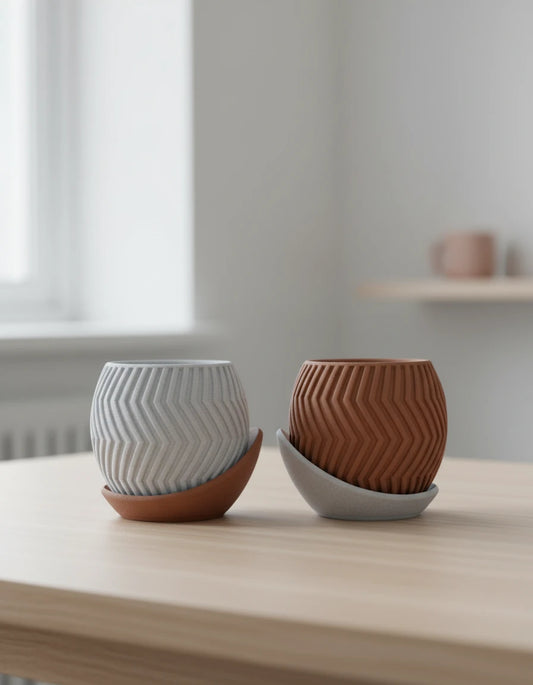 zig zag planter · wrap around plate