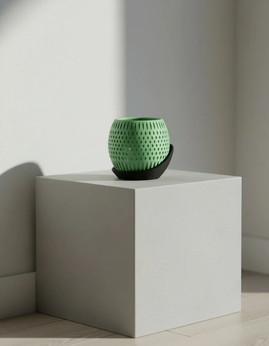 orbit · planter with wrap around plate