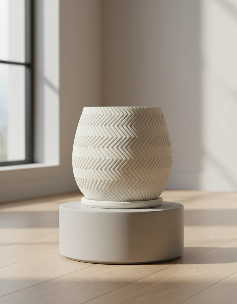 planter with zigzag pattern