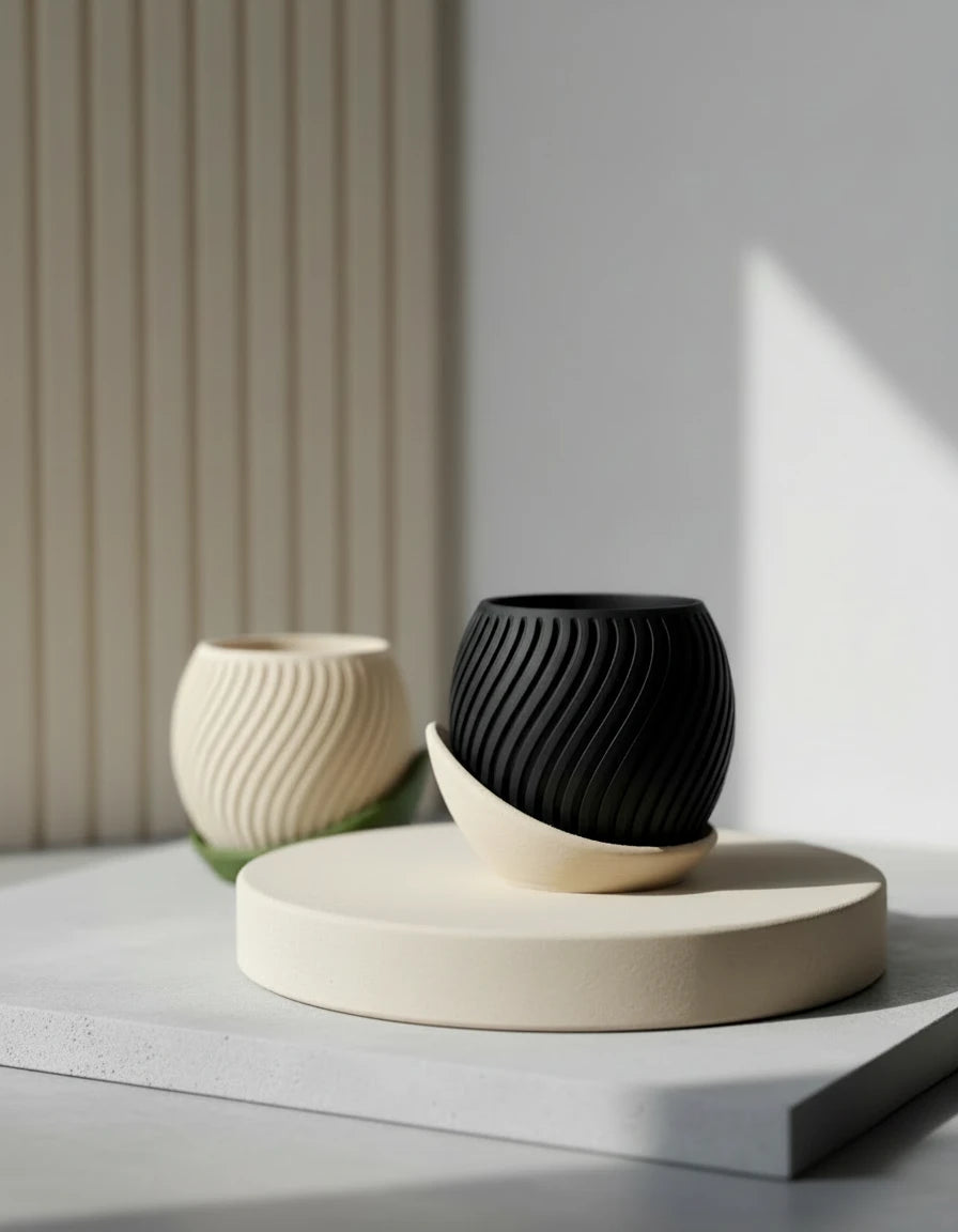 wavy planter · wrap around plate