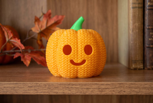Pletená halloweenska tekvica Jack-O-Lantern