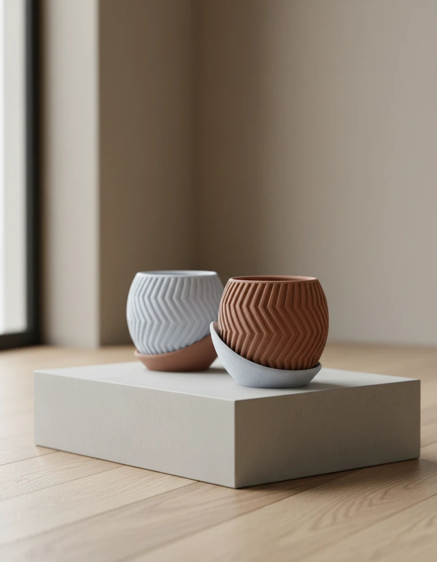 zig zag planter · wrap around plate