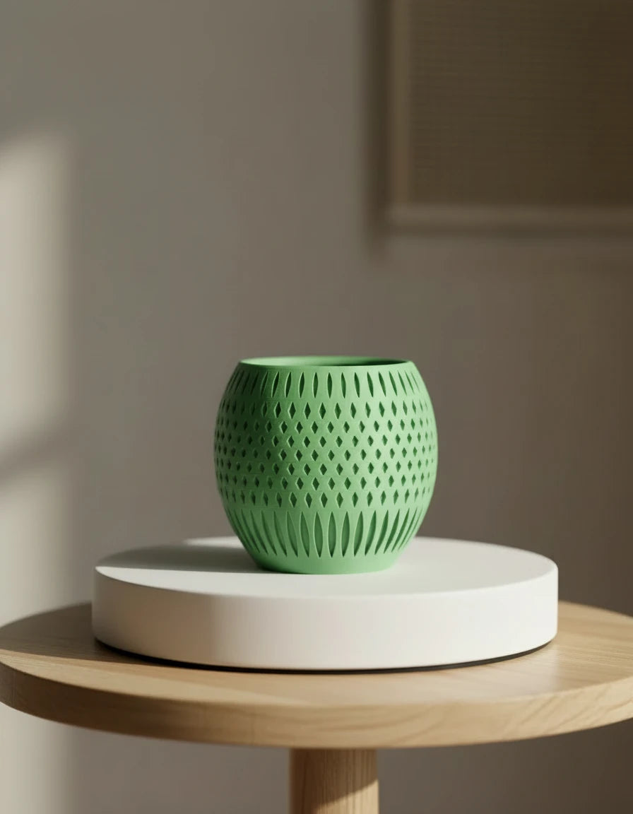 orbit · planter with wrap around plate