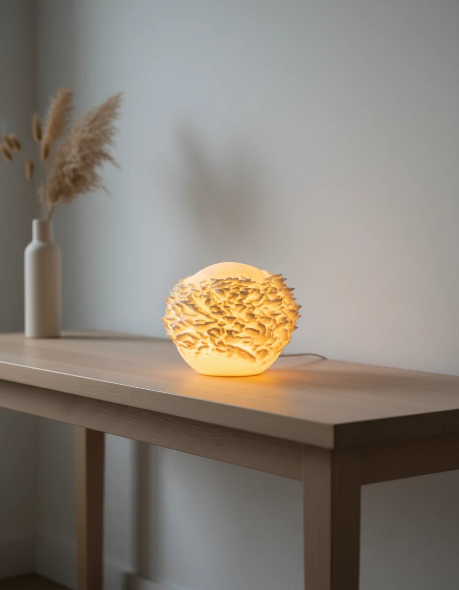 Reef Mini koralová lampa na knihe, tmavé pozadie
