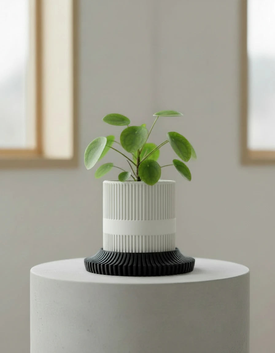 planter pot · ribbed plate