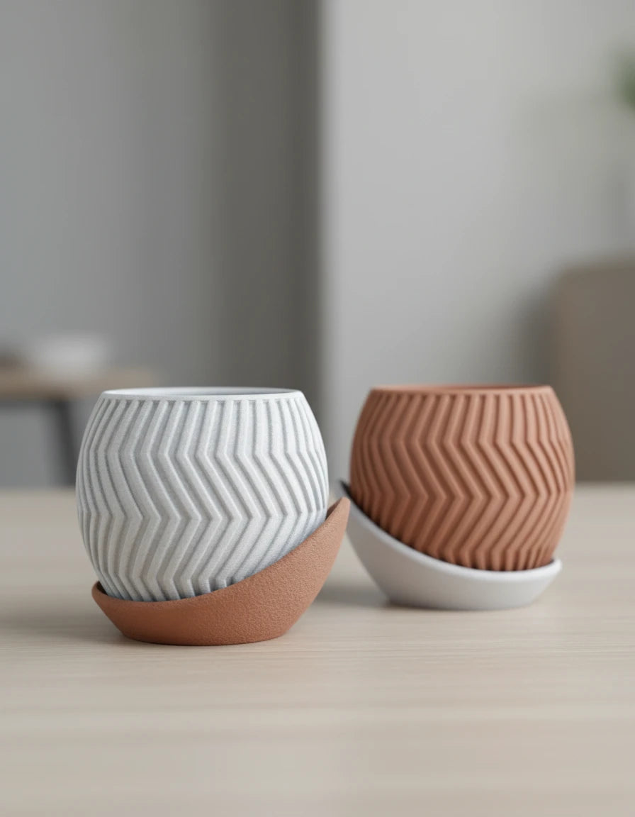 zig zag planter · wrap around plate