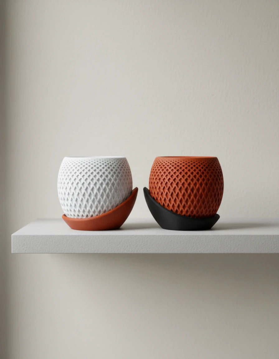 polygon planter · wrap around plate