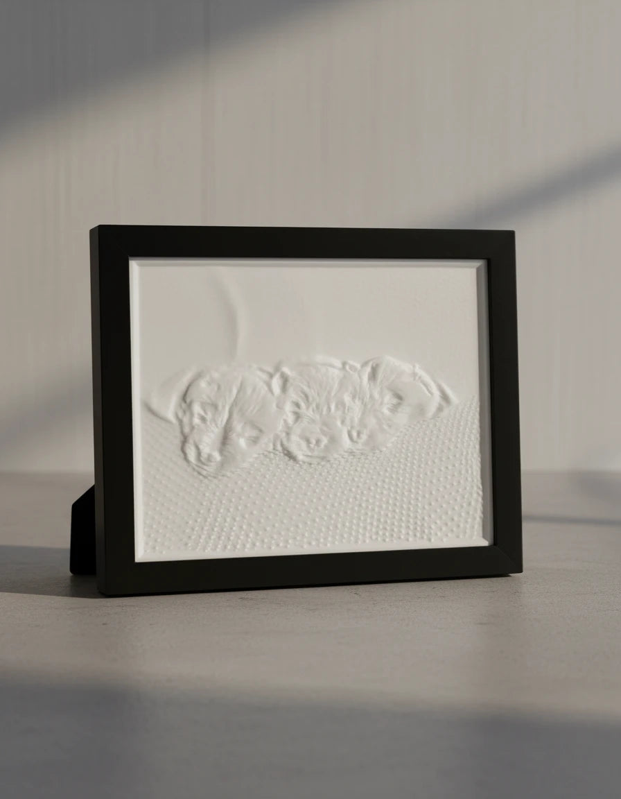 Litofánia zhasnutá, biely 3D reliéf bez svetla