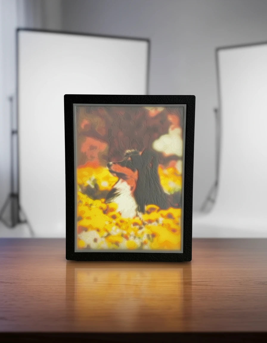 Rozsvícená litofanie, barevná CMYK