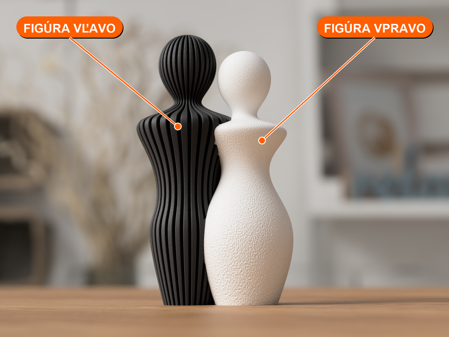Soška páru: Figúra vľavo (rebrovaná) a Figúra vpravo (textúrovaná) popis