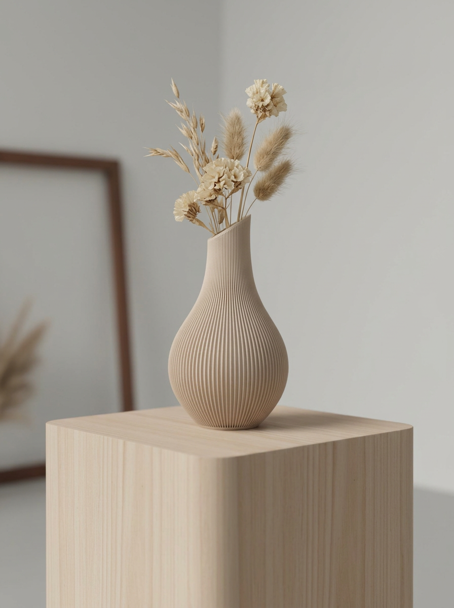 Shizu Japandi Vase so sušenými kvetmi.