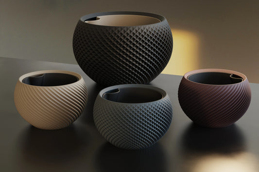 Sfera – sochársky kvetináč s geometrickým reliéfom