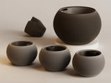 SFERA #2 – organický kvetináč s geometrickým reliéfom