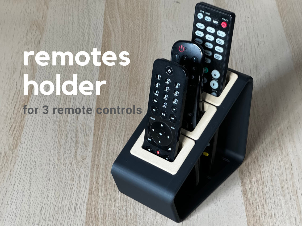 remotes holder with inserts