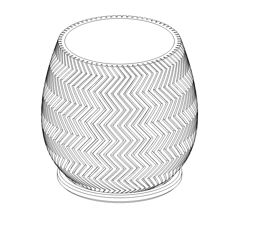 planter with zigzag pattern