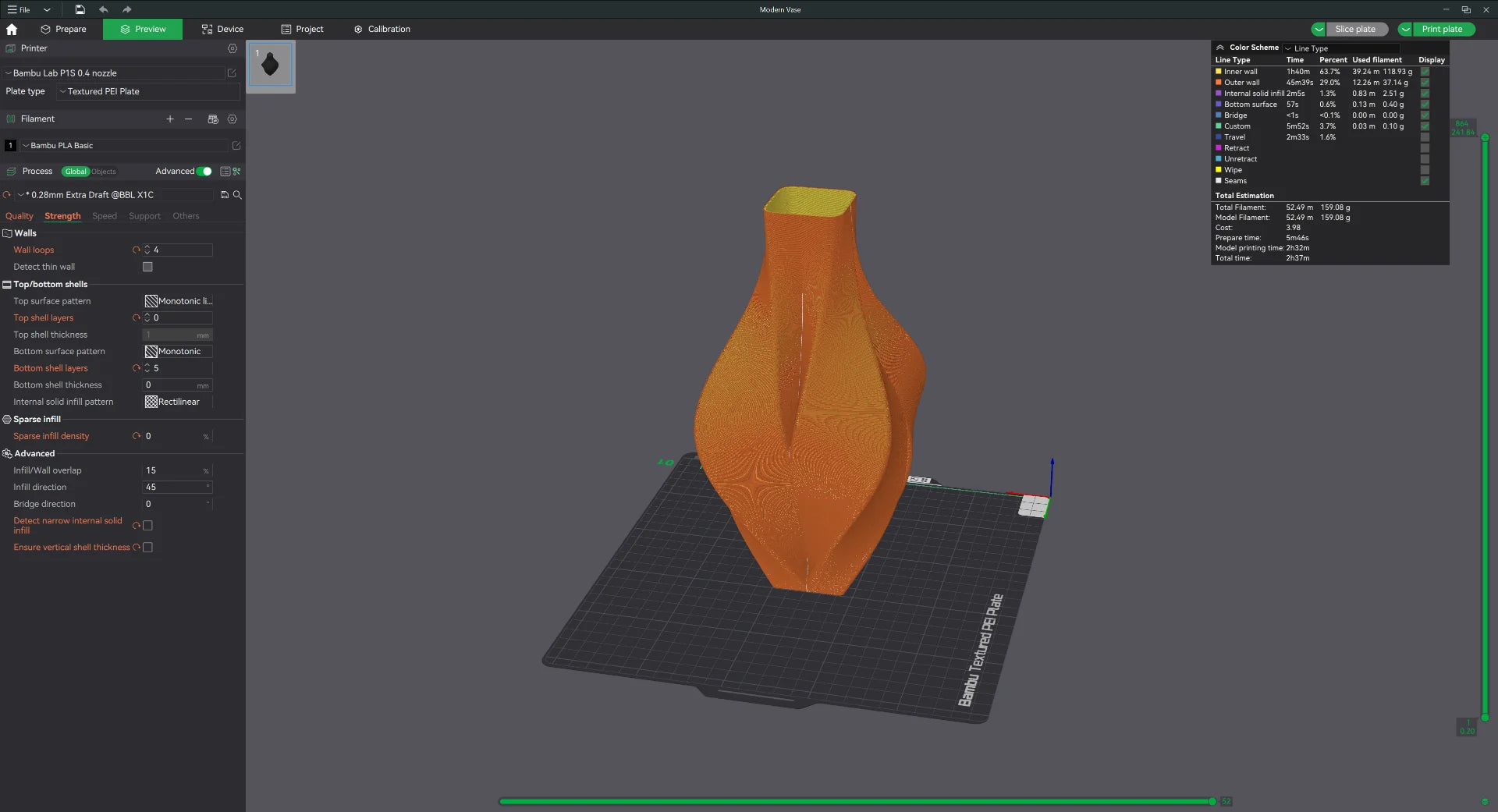 Modern Vase – plná vlnitá váza