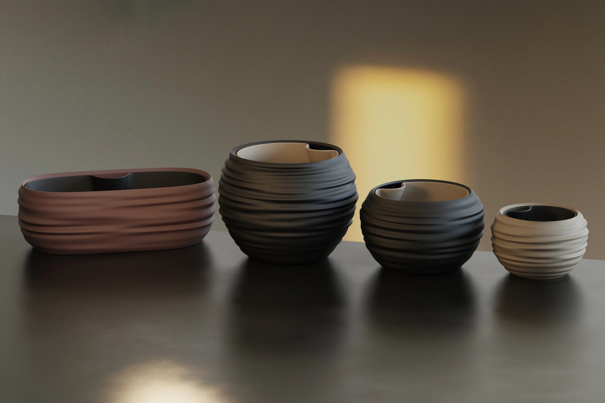 Japandi Wabi-Sabi – kvetináč so zavlažovaním