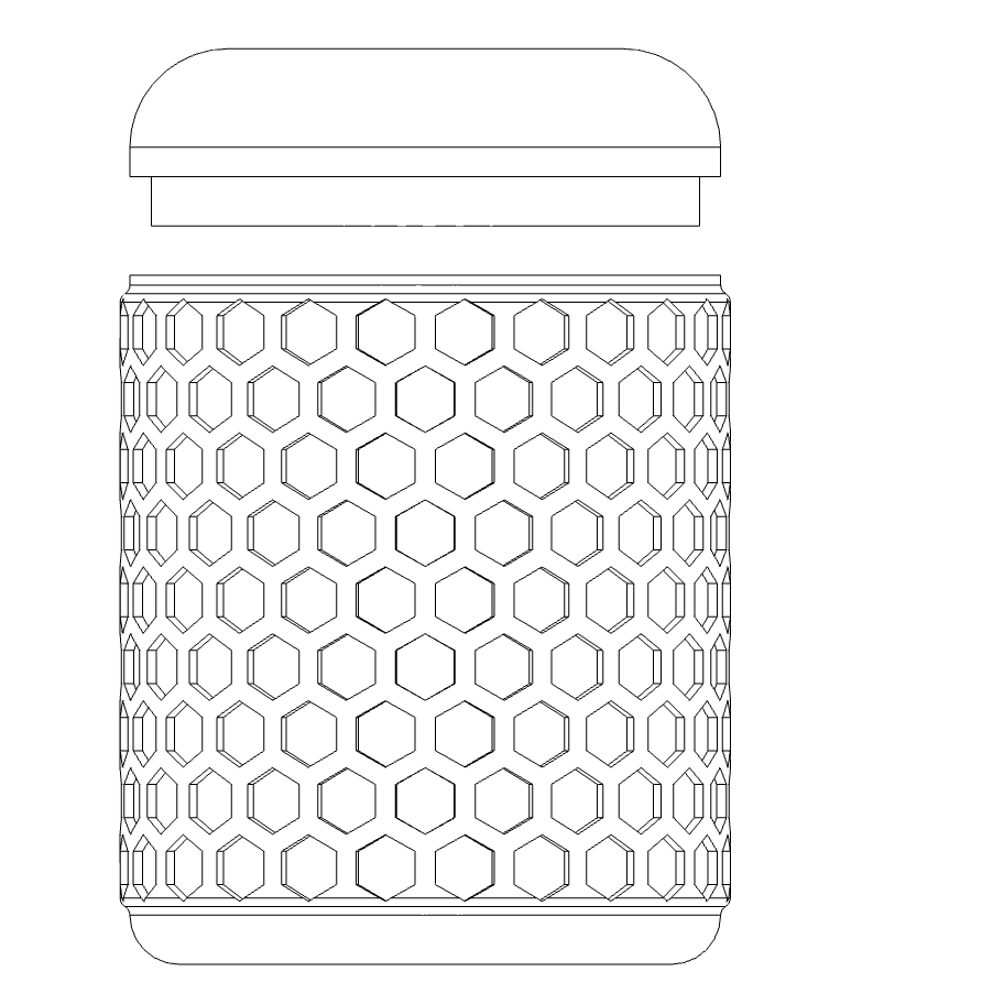 Ashtray for IQOS Heets with Hexagon pattern