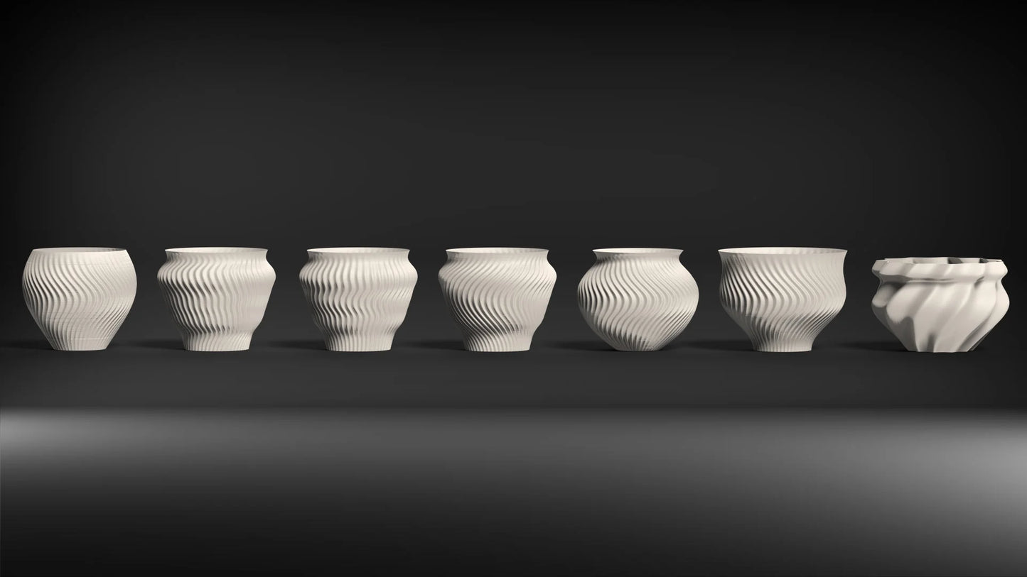 Elegant Planter – kvetináč s vlnitým reliéfom