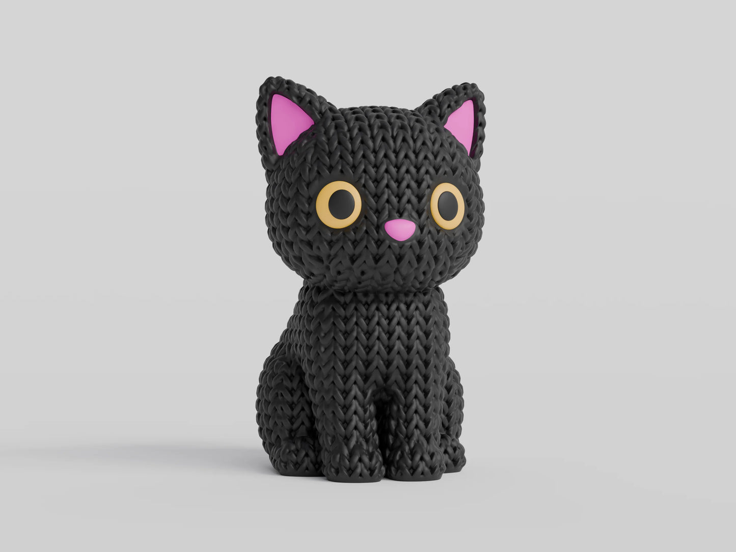 Pletená figúrka Black Cat Halloween