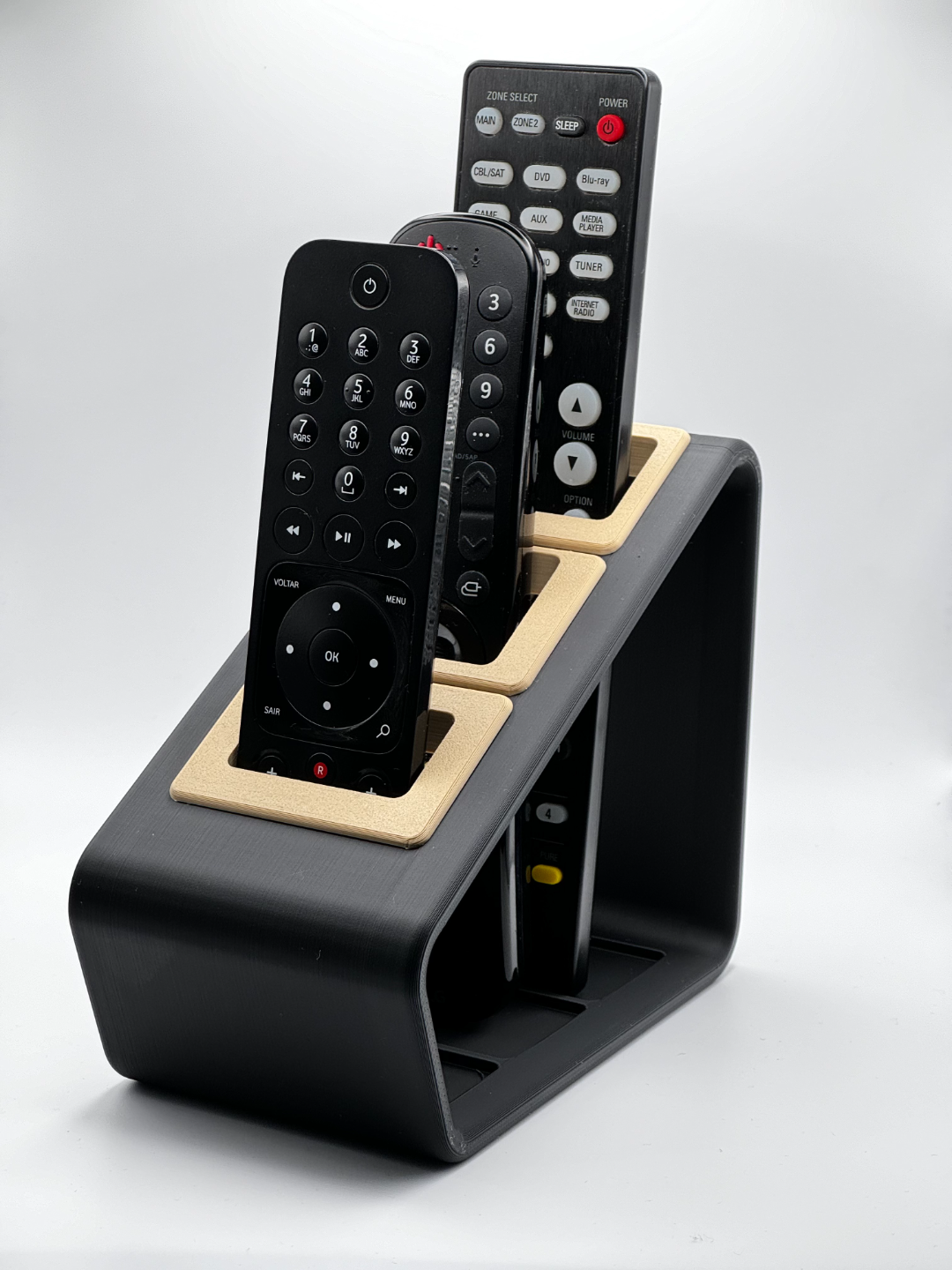remotes holder with inserts