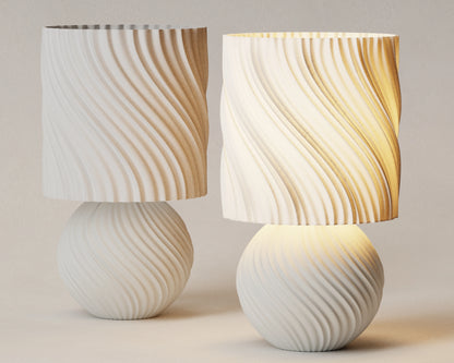 STONED Lamp – vlnitá Japandi stolová lampa