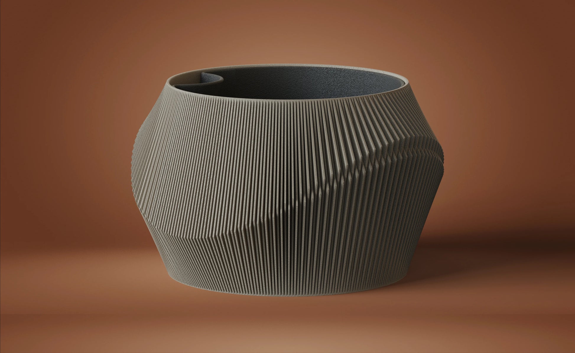 Wavy Facade – Japandi kvetináče s parametrickým reliéfom