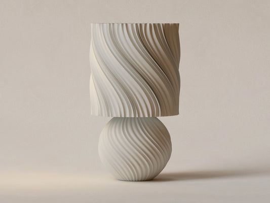 STONED Lamp – vlnitá Japandi stolová lampa