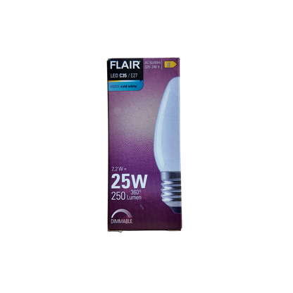 Flair LED žiarovka E27/C35 25W 250lm – dizajnová 3D lampa od Printhia, pohľad 2