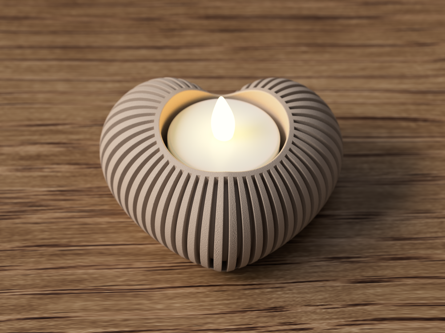 Srdiečkový svietnik na LED čajovú sviečku