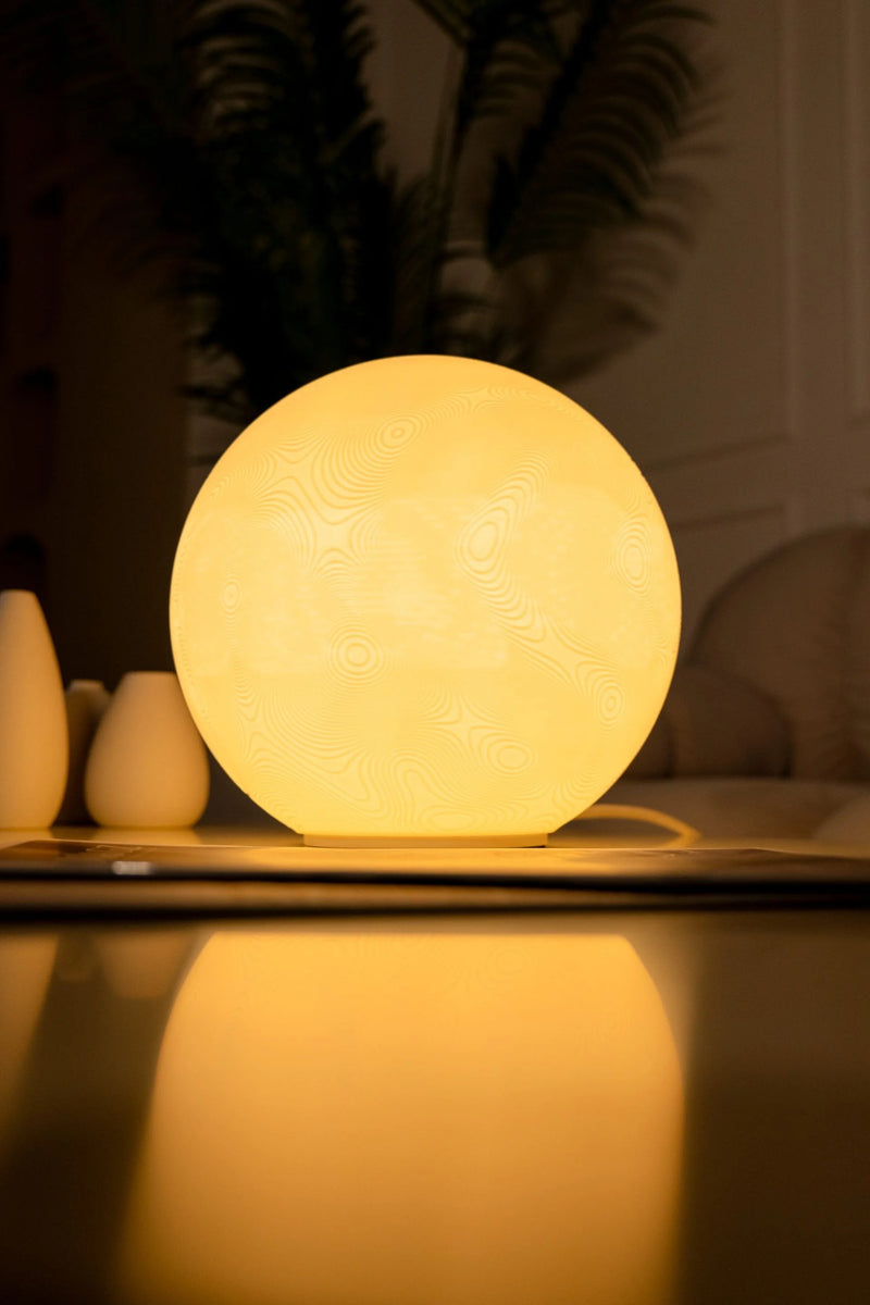 Landscape Sculpted Lamp – organická 3D lampa LEORA od Printhia, pohľad 1