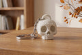 3D pletená halloweenska lebka kľúčenka