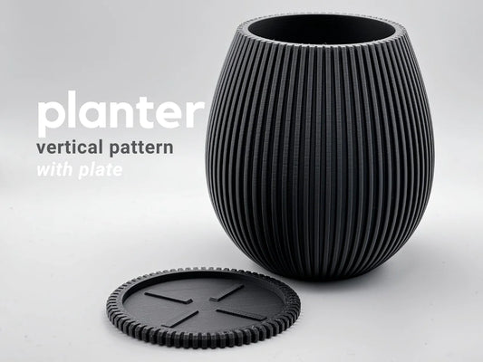 planter with vertical pattern
