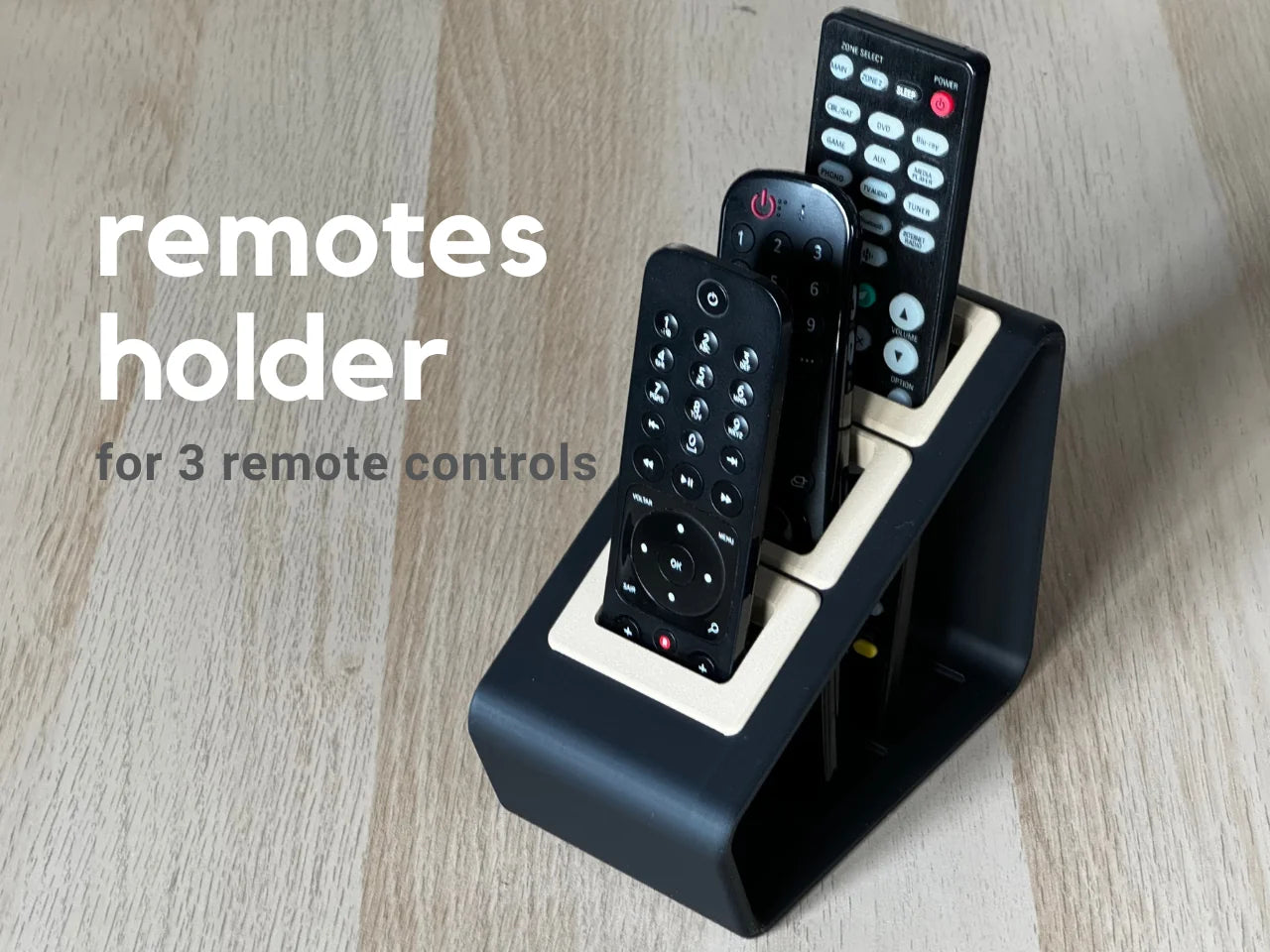 remotes holder with inserts