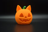 Pletená halloweenska tekvica-mačka