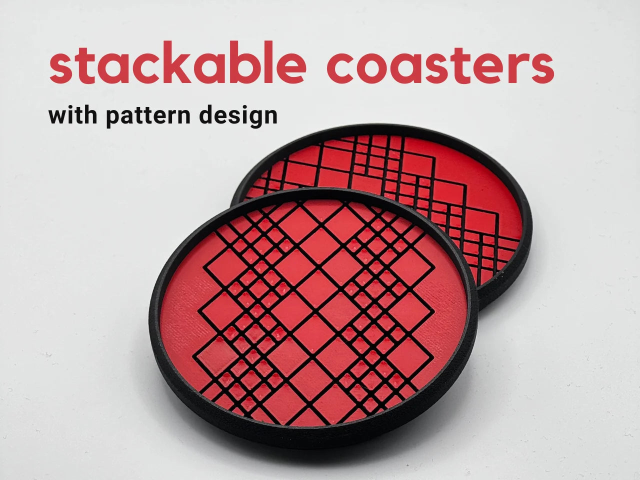 stackable coasters with pattern design