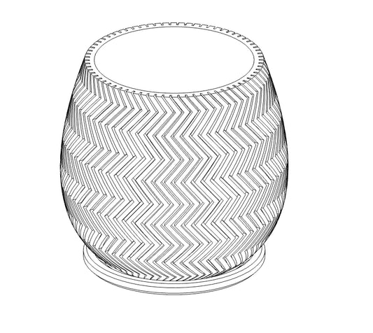 planter with zigzag pattern