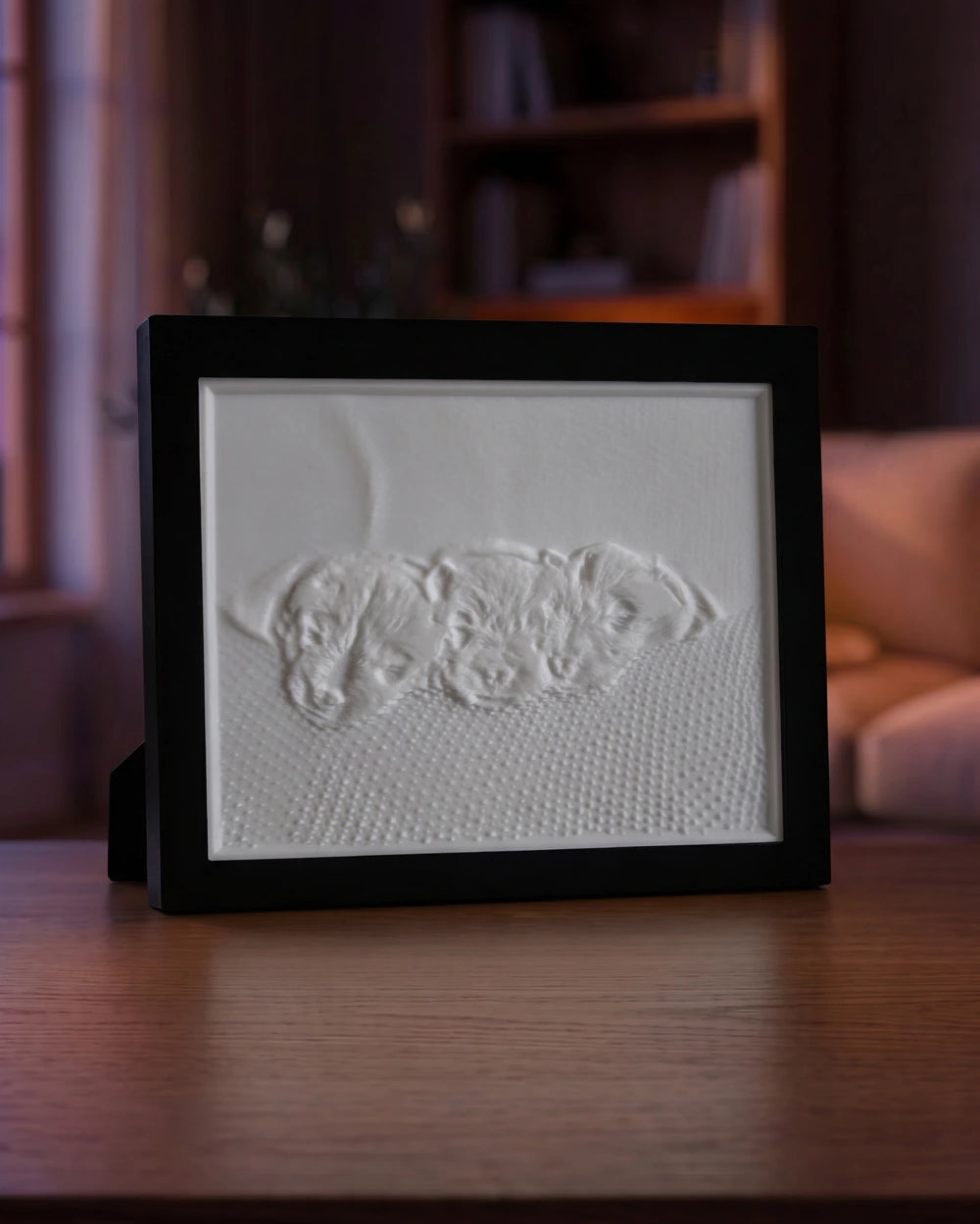 Litofánia zhasnutá, biely 3D reliéf bez svetla