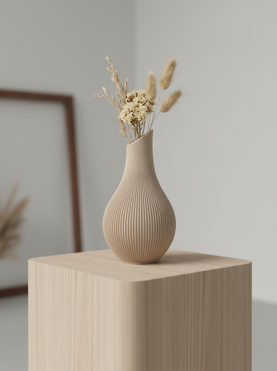 Shizu Japandi Vase so sušenými kvetmi.