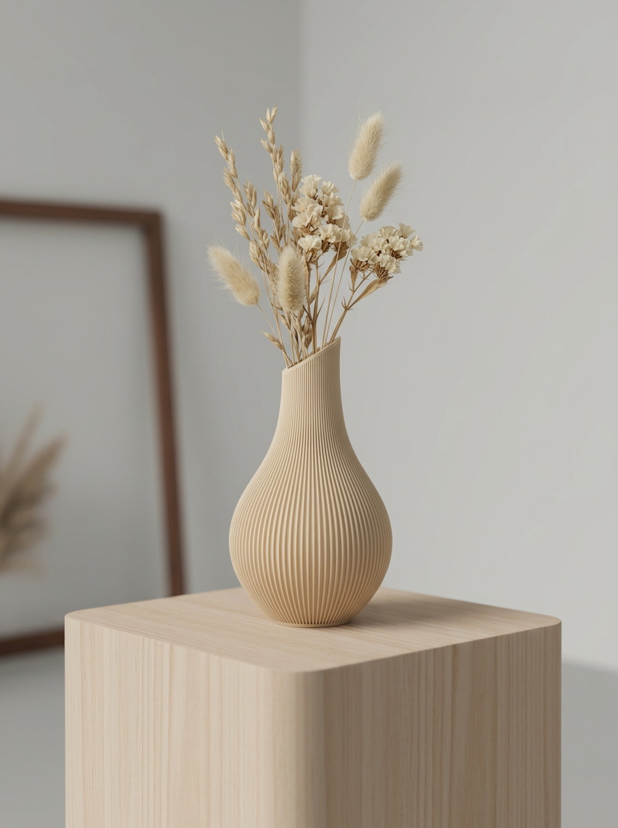 Shizu Japandi Vase so sušenými kvetmi.