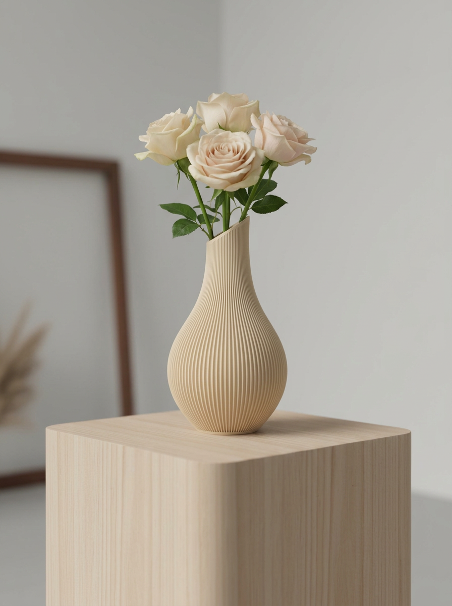 Shizu Japandi Vase s čerstvými ružami.